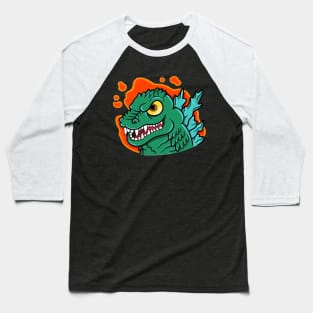 Zilla Head Godzilla Baseball T-Shirt